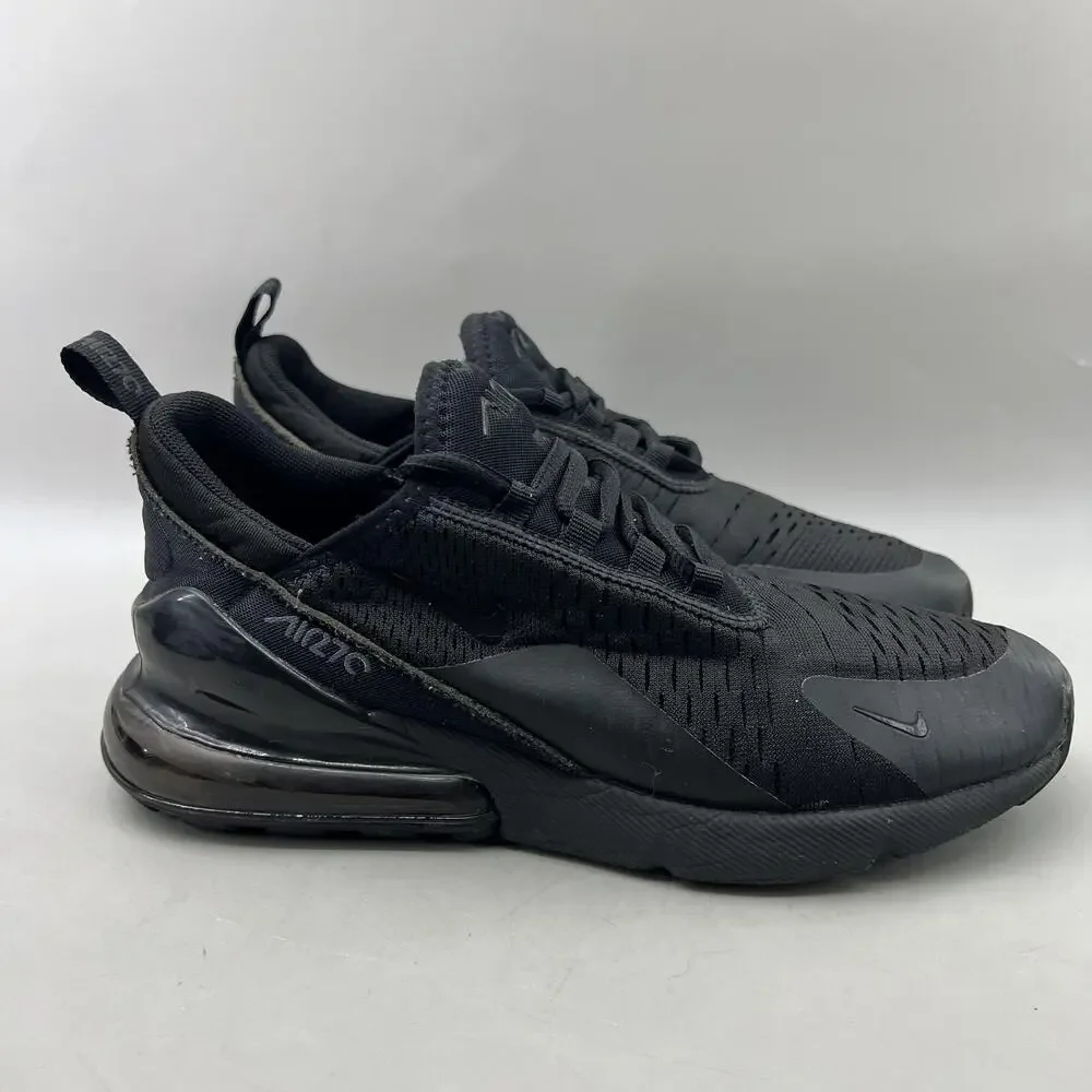Nike Air Max 270 Running Shoes Women Size 8 Black Mesh Comfort Low Top Sneakers